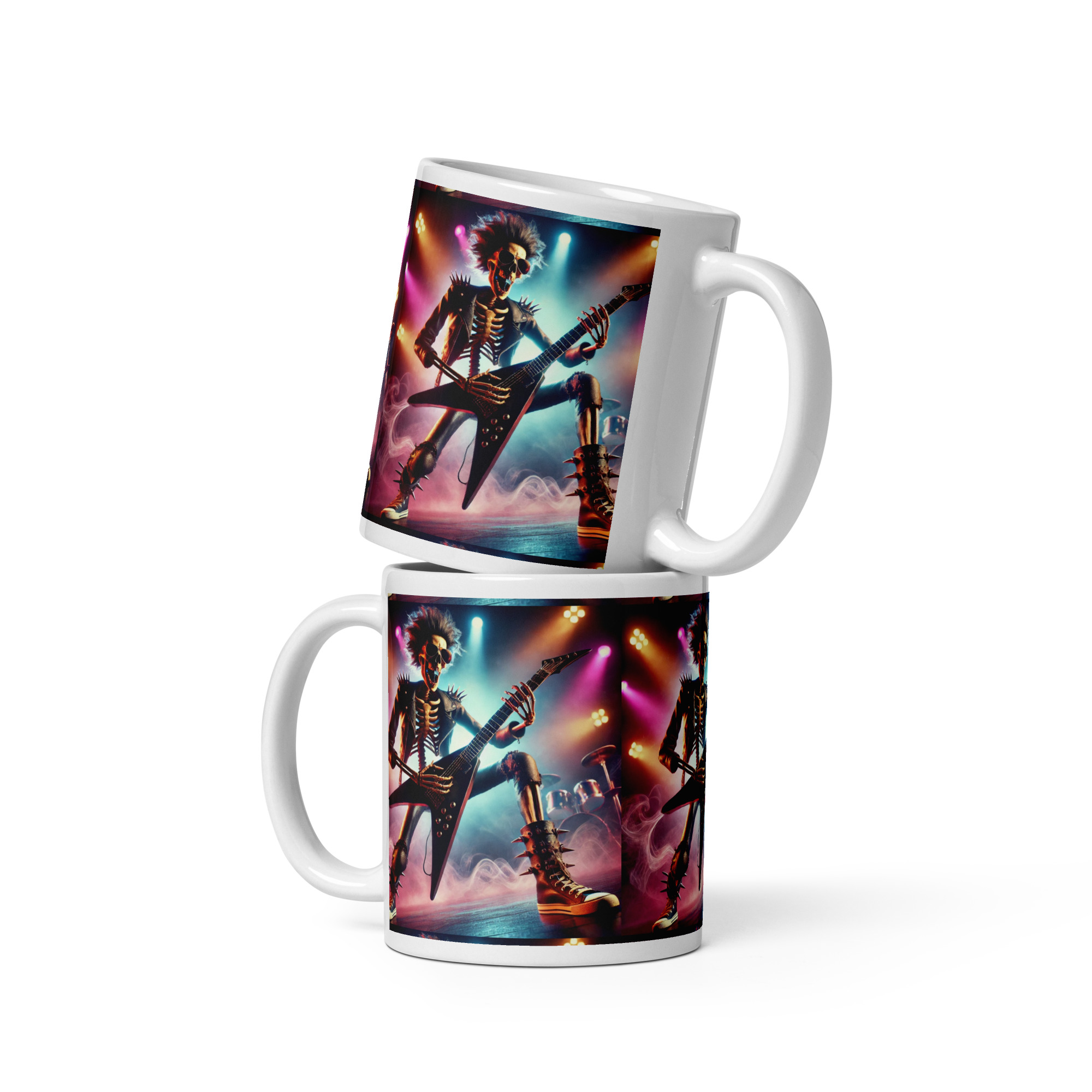 White glossy mug