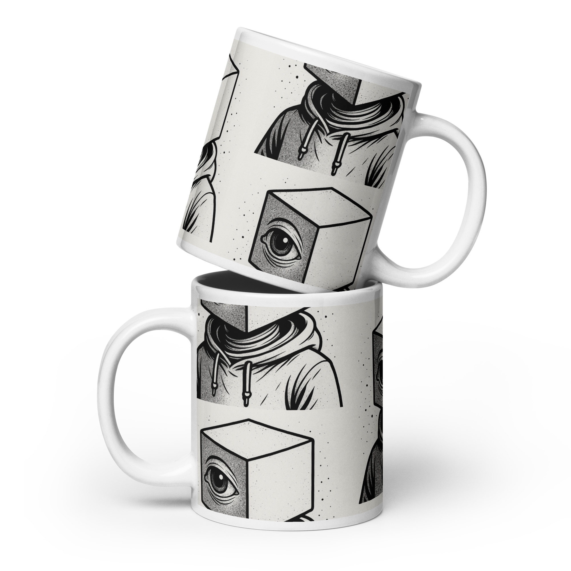 White glossy mug